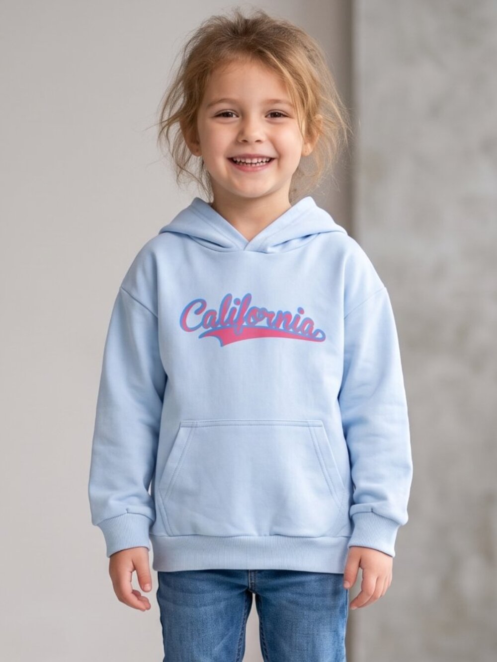 NWT | WELAKEN Girls' California Script Graphic Hoodie |  Pastel Pullover | 6/7y